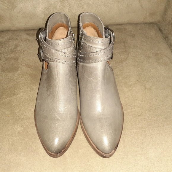 FRYE-Ray Deco Western Shootie/Bootie Ankle Boot-Grey Leather-6M-NWOB - Picture 3 of 7
